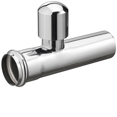 Productfoto chroom muurbuis recht met beluchter 32mm 333556