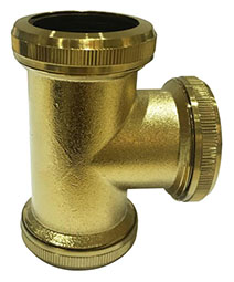 Productfoto UniMatch buisverbinder T-stuk 32 mm geborsteld messing PVD 333563