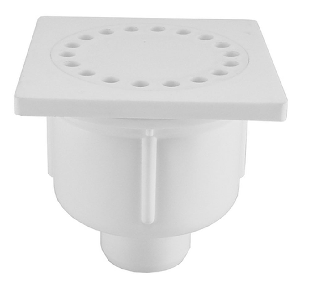 Productfoto Doucheput met onderuitlaat kunststof 10 x 10 cm wit 333652
