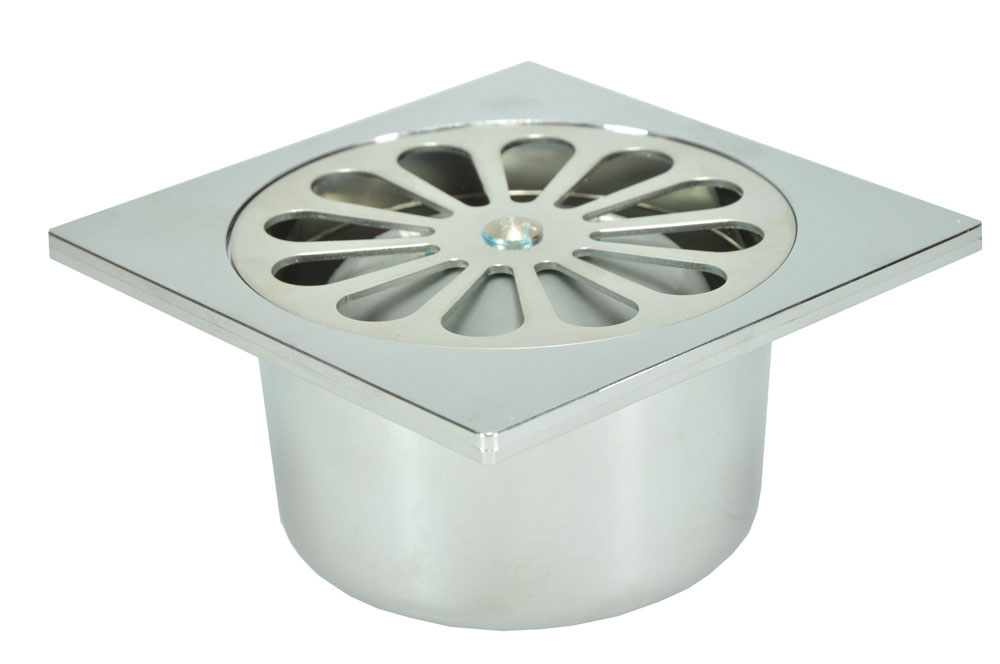 Productfoto Riko doucheput met onderuitlaat 10 x 10 cm chroom 333656