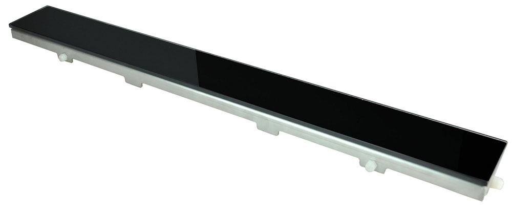 Productfoto Glasrooster voor douchegoot 90 x 7 cm glanzend zwart 334135