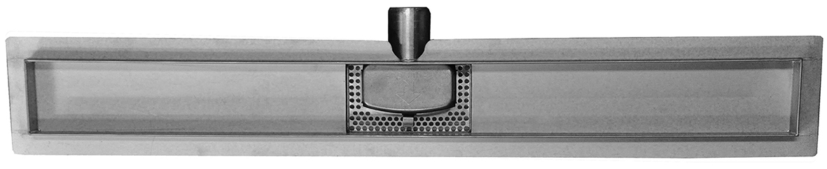 Productfoto 3e generatie douchegoot met flens zonder rooster 110 x 7 cm RVS 334146