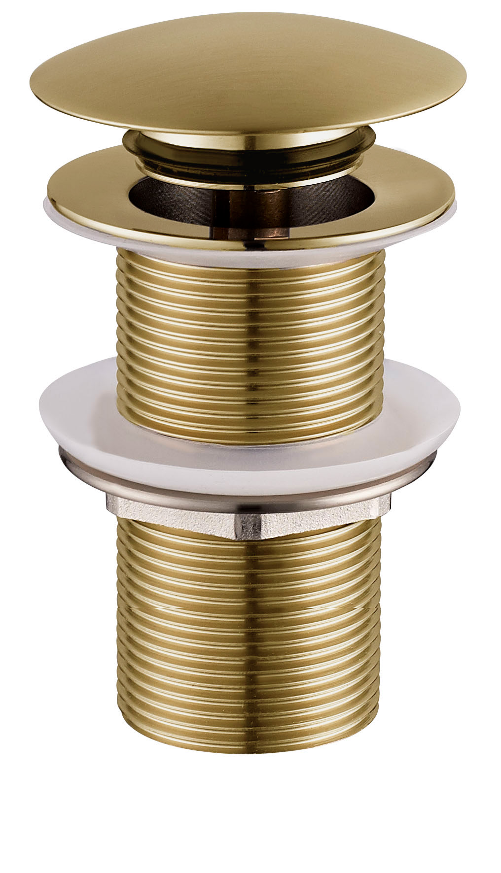 Productfoto UniMatch clickwaste afvoerplug verlengd 5/4" geborsteld messing PVD 334475