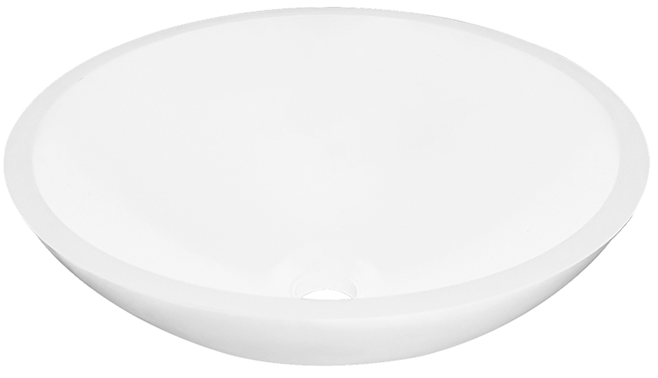 Productfoto Valerie waskom rond 43 x 13 cm solid surface mat wit 364042
