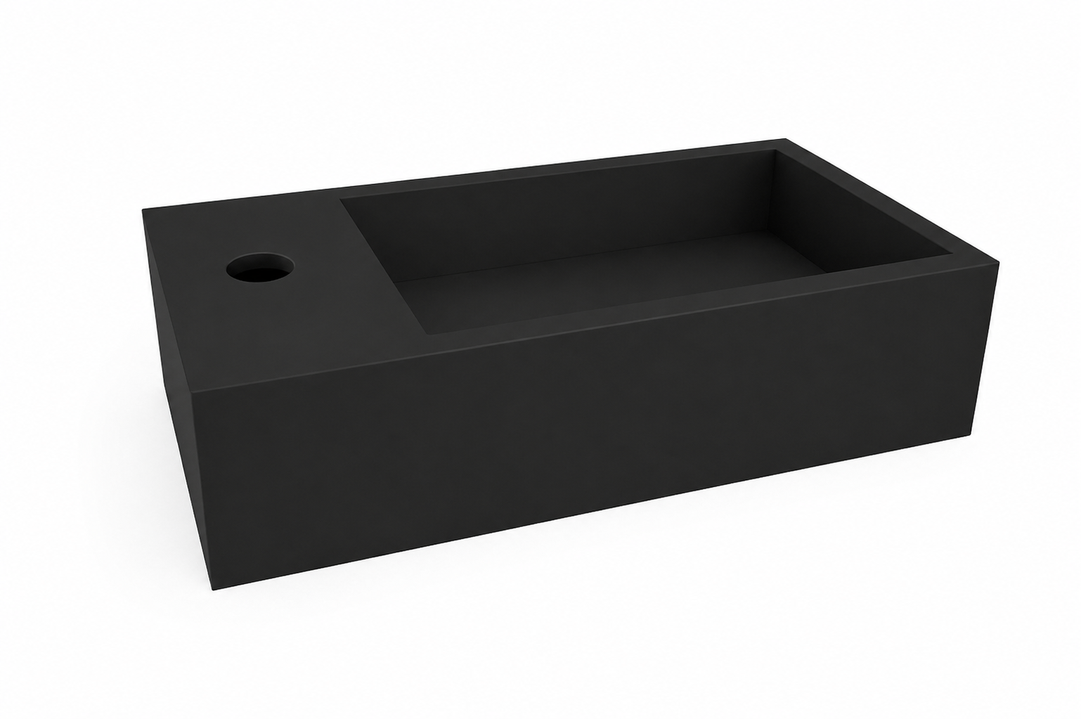 Productfoto Lotte fontein links 40 x 22 x 10 cm solid surface mat zwart 364047