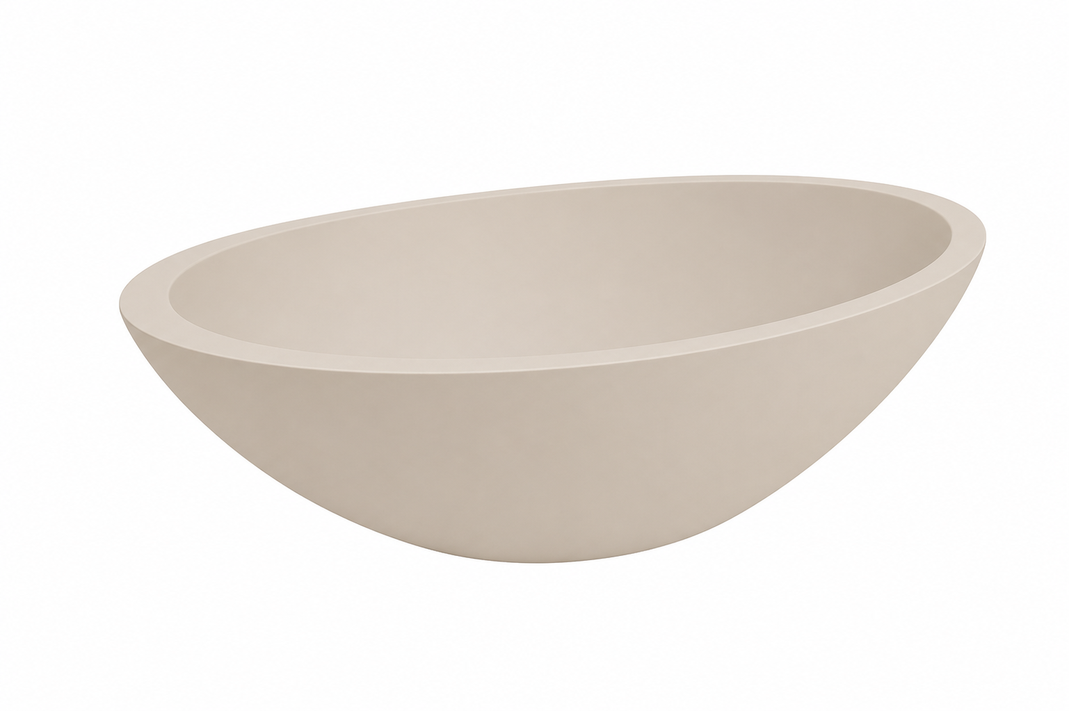 Productfoto Kim waskom ovaal 59 x 35 x 11 cm solid surface beige 364058