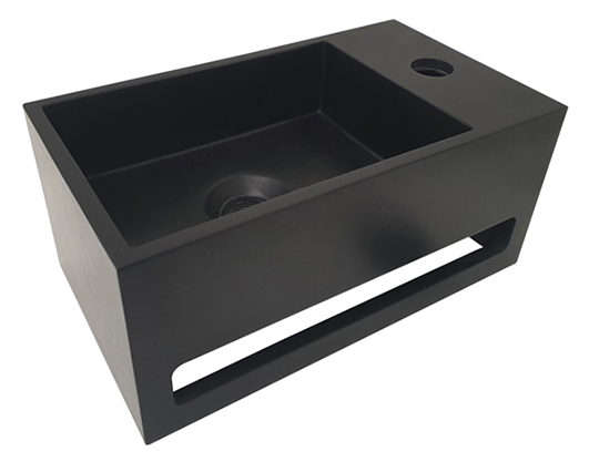 Productfoto Julia fontein rechts 35 x 20 x 16 cm solid surface mat zwart 364071