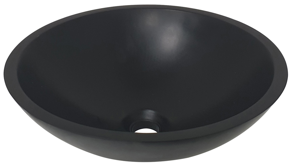 Productfoto Valerie waskom rond 43 x 13 cm solid surface mat zwart 364073