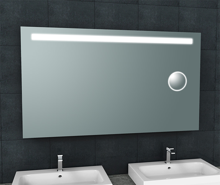 Productfoto Tigris spiegel rechthoek met LED en scheerspiegel 140 x 80 cm 383778