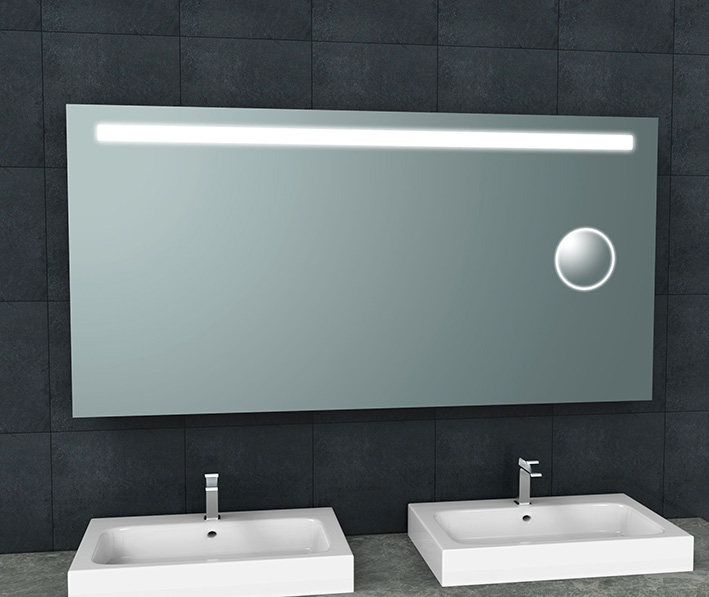 Productfoto Tigris spiegel rechthoek met LED en scheerspiegel 160 x 80 cm 383779