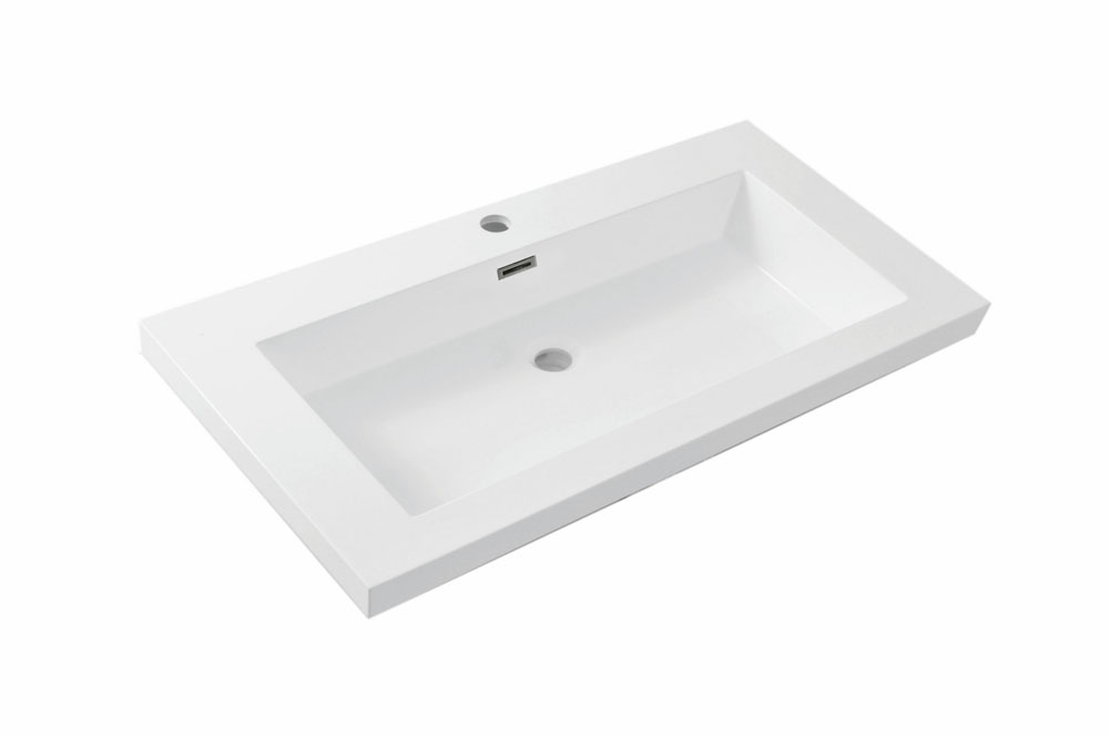 Productfoto Vision wastafel enkel met 1 kraangat 80x46x5