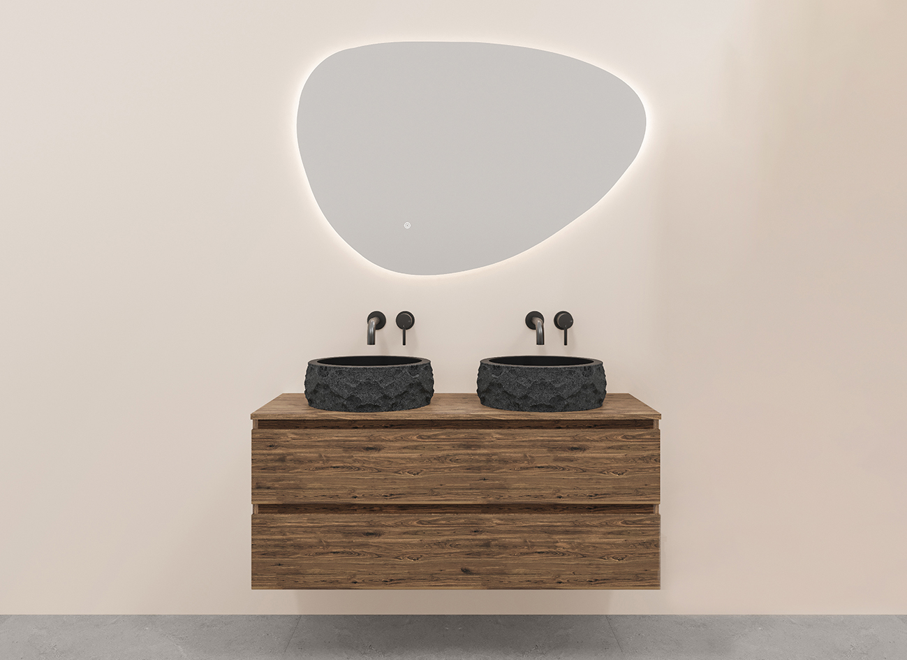 Productfoto Alvara onderkast met 2 laden  2 uitsparingen 120 x 46 cm warm eiken 384078