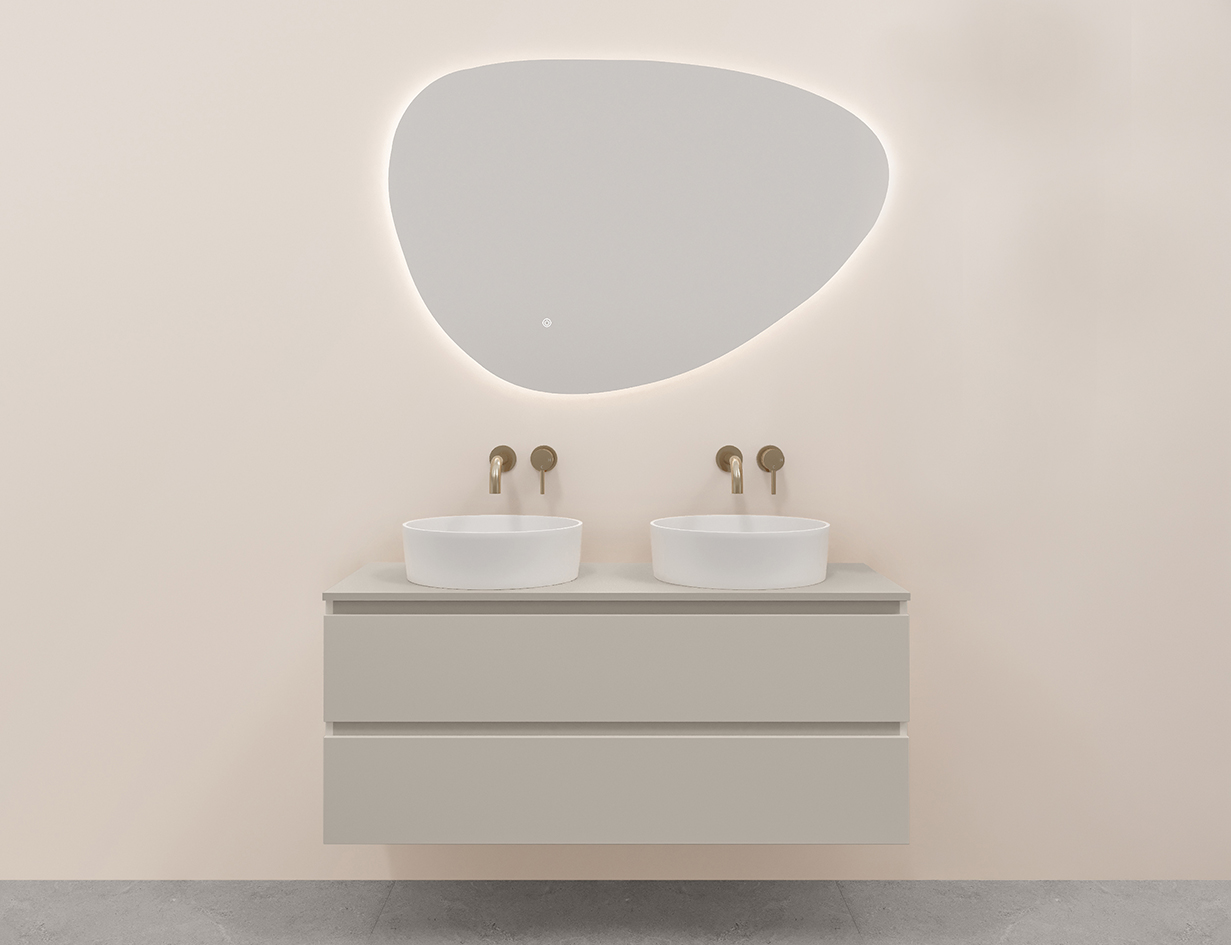 Productfoto Alvara onderkast met 2 laden  2 uitsparingen 120 x 46 cm cashmere 384079