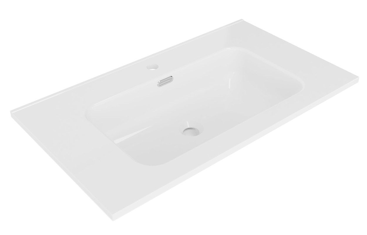Productfoto Bajo wastafel enkel met 1 kraangat 80 x 46 x 1