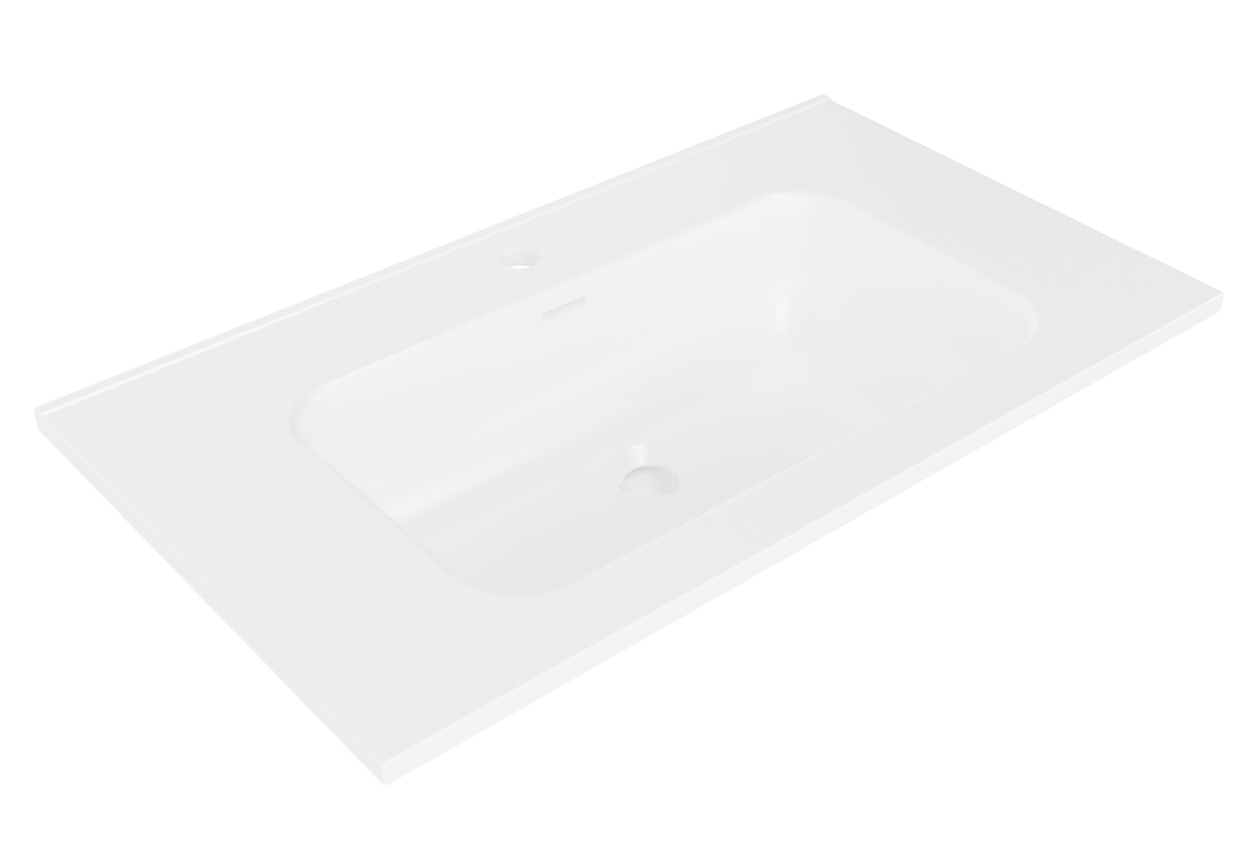 Productfoto Bajo wastafel enkel met 1 kraangat 80 x 46 x 1