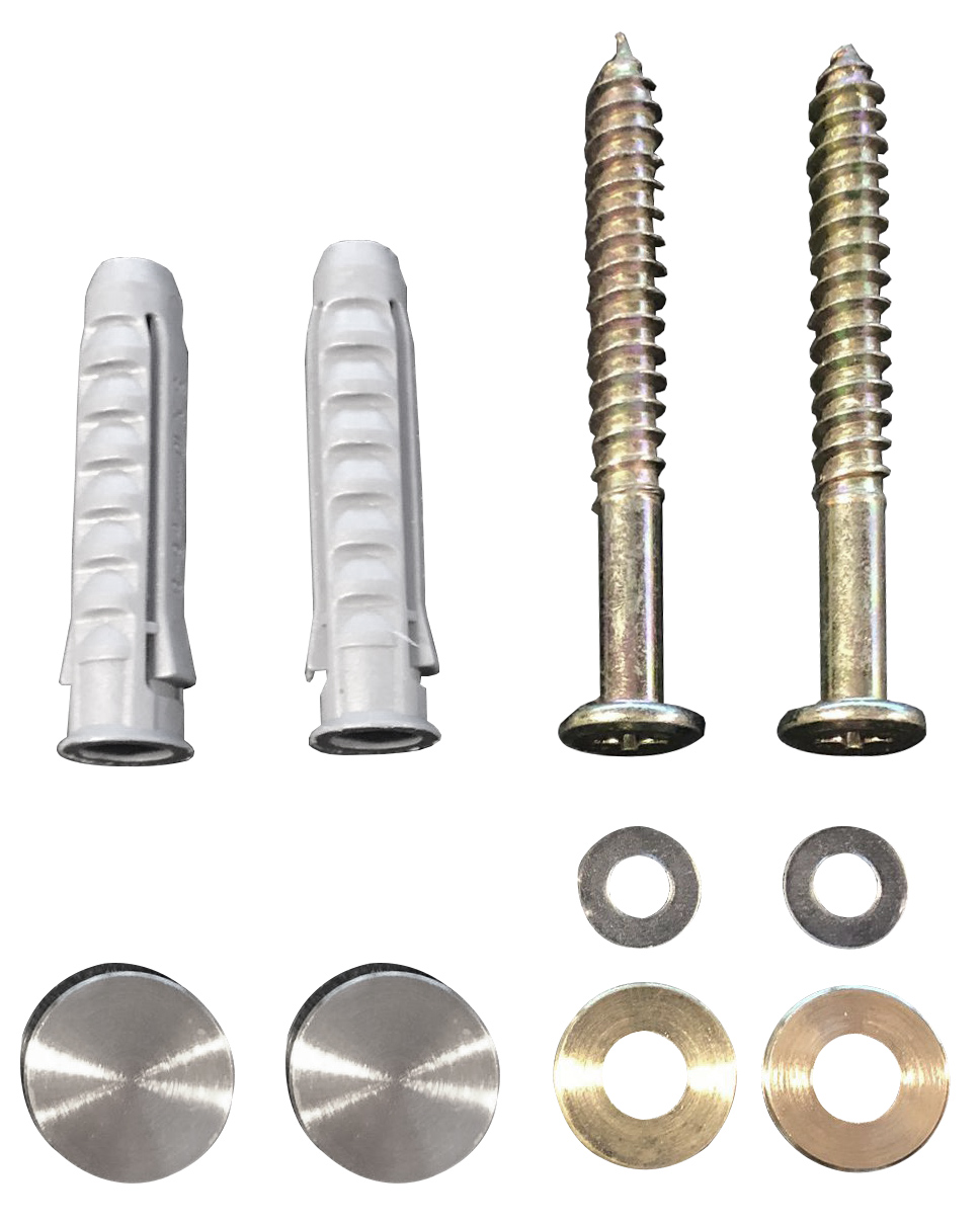 Productfoto Schroevenset voor ophangbeugel 2 stuks geborsteld staal 386521