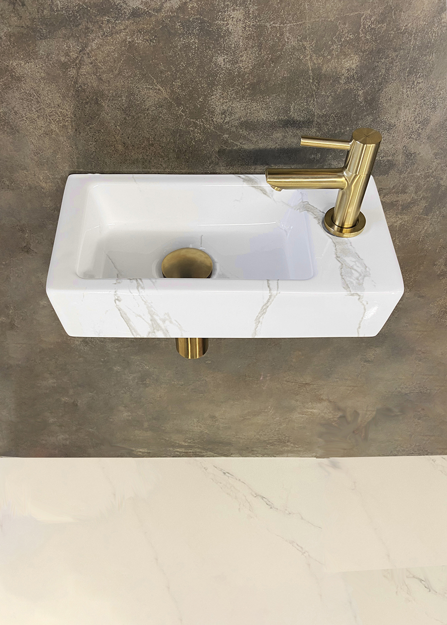 Productfoto Fonteinset Rhea S mini met fontein rechts carrara
