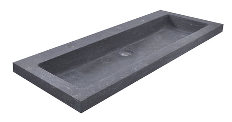 Productfoto Raw wastafel enkel met 2 kraangaten 100x46x5 cm hardsteen gezoet 393766