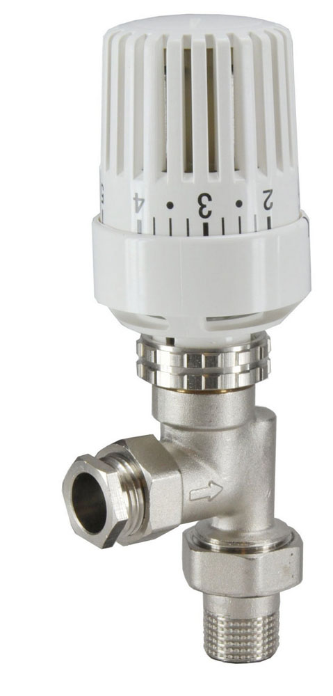 Productfoto thermostatische radiatorventiel 1/2''x15mm axiaal 433516