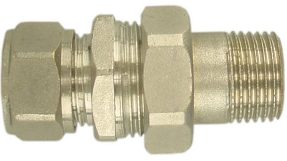 Productfoto radiatorkoppeling 3-del. 1/2x15 knel recht vernikkeld 433550