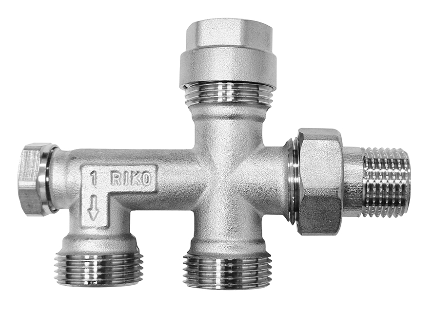 Productfoto 4-weg verdeler ½” x euro+adaptor 15mm x 2 X 3/4" 433574
