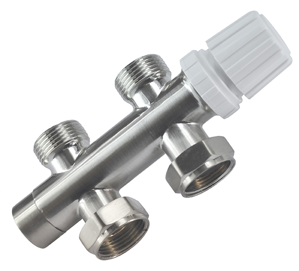 Productfoto thermostatisch 3/4 onderblok recht geborsteld staal 433680