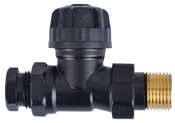 Productfoto thermostatisch ventiel zonder knop 1/2 recht+adaptor mat-zwart 433693
