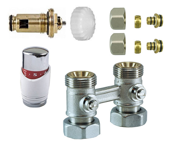 Productfoto paneel-aansluitset thermostatisch recht 454550