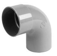 Productfoto HWA bocht mof 80 mm x verjongde spie 80 mm 90 graden PVC 623004