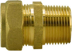 Productfoto Knelkoppeling puntstuk Kiwa Gastec 1" bu x 28 mm messing 633524