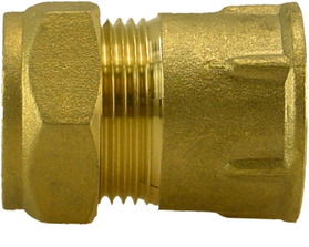 Productfoto Knelkoppeling schroefbus Kiwa Gastec 1/2" bi x 15 mm messing 633529
