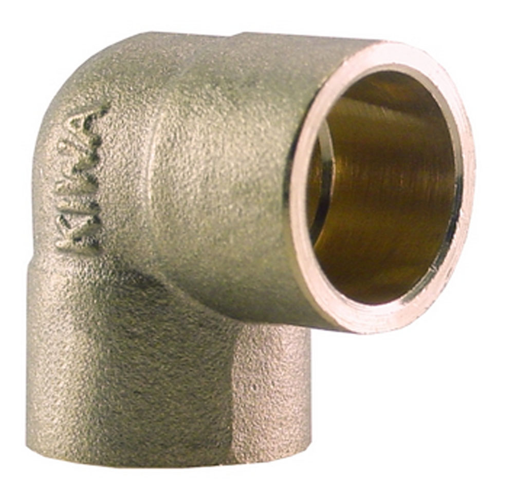 Productfoto Soldeerfitting kniekoppeling Kiwa Gastec 12 x 12 mm messing 693525