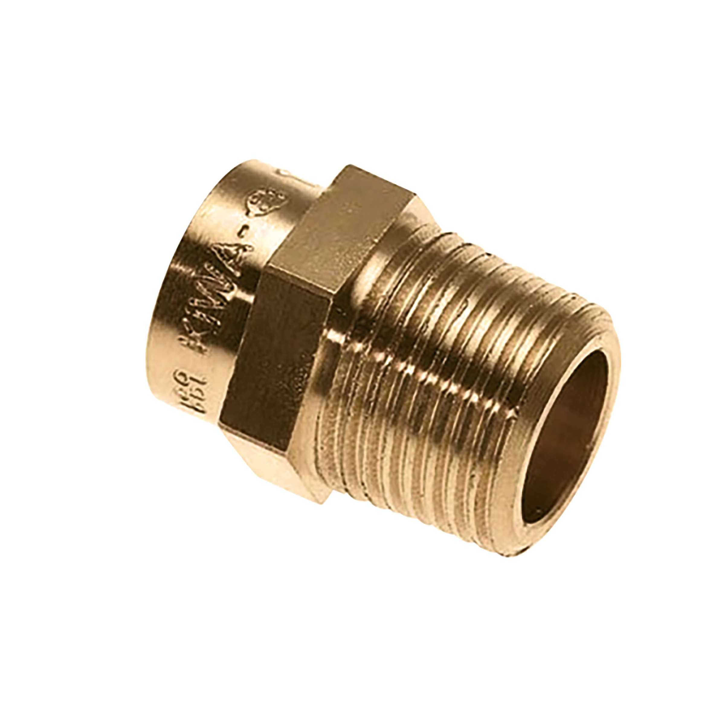 Productfoto Soldeerfitting puntstuk messing Kiwa Gastec 1/2" bu x 15 mm cap 693593